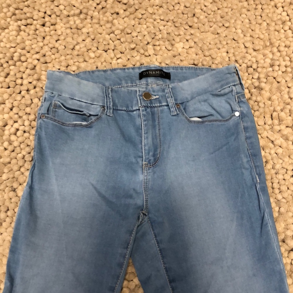 Super soft high waist light wash denim